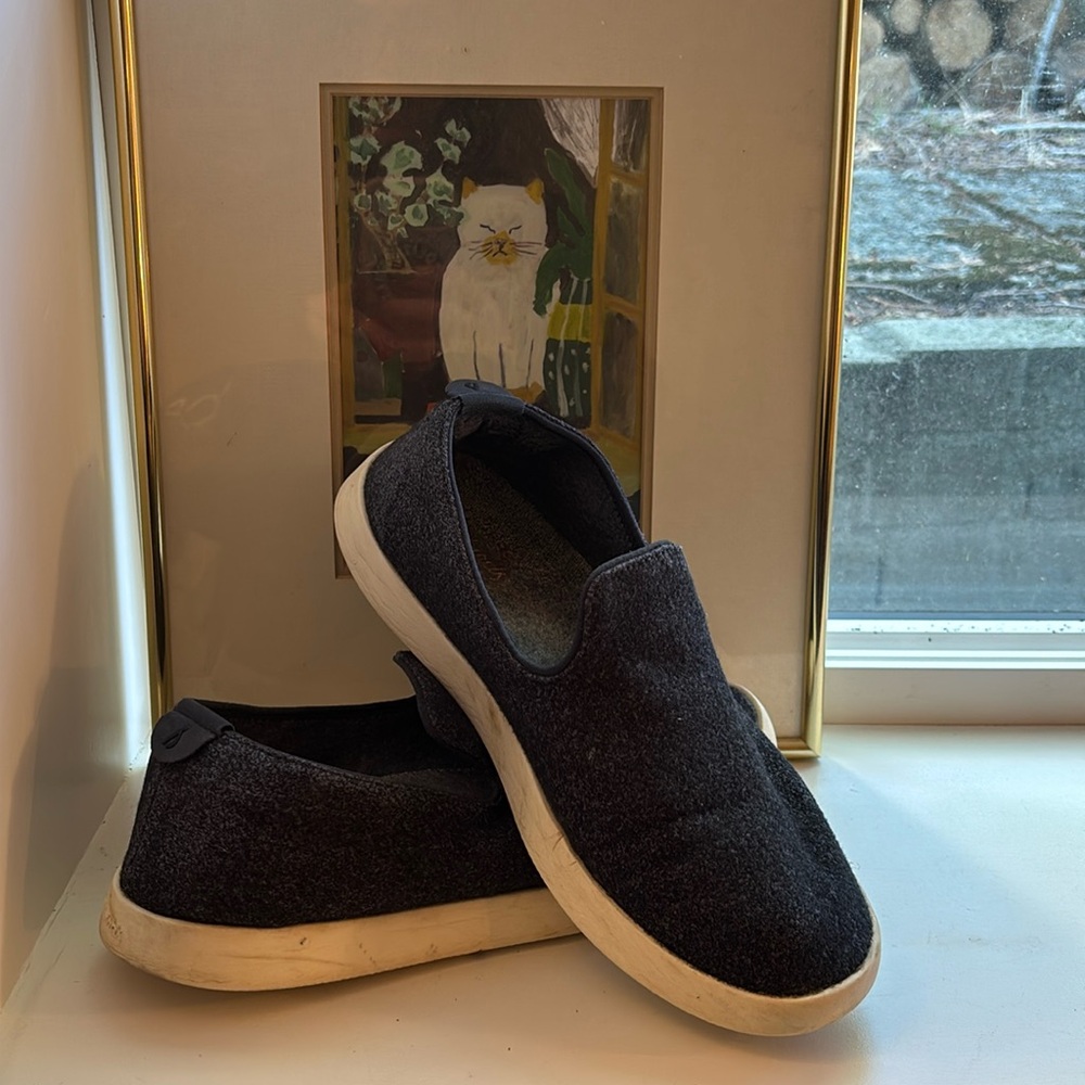 Allbirds blue wool felt slip on shoes